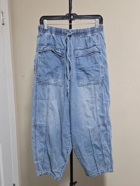 Habitual Light Blue Denim Barrell Leg Cargo Pants